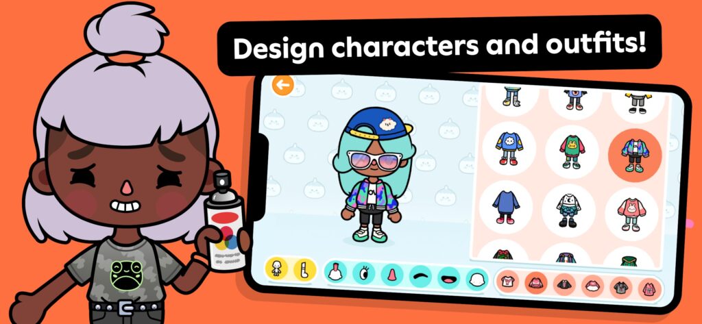 Design characters and outfits toca boca world